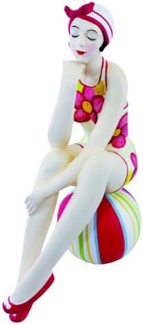 פסל פסל היופי הרטרו הרטרו הרטרו שלי | חליפת שחייה משנות העשרים כדור חוף כדור ורוד בהיר פרחוני